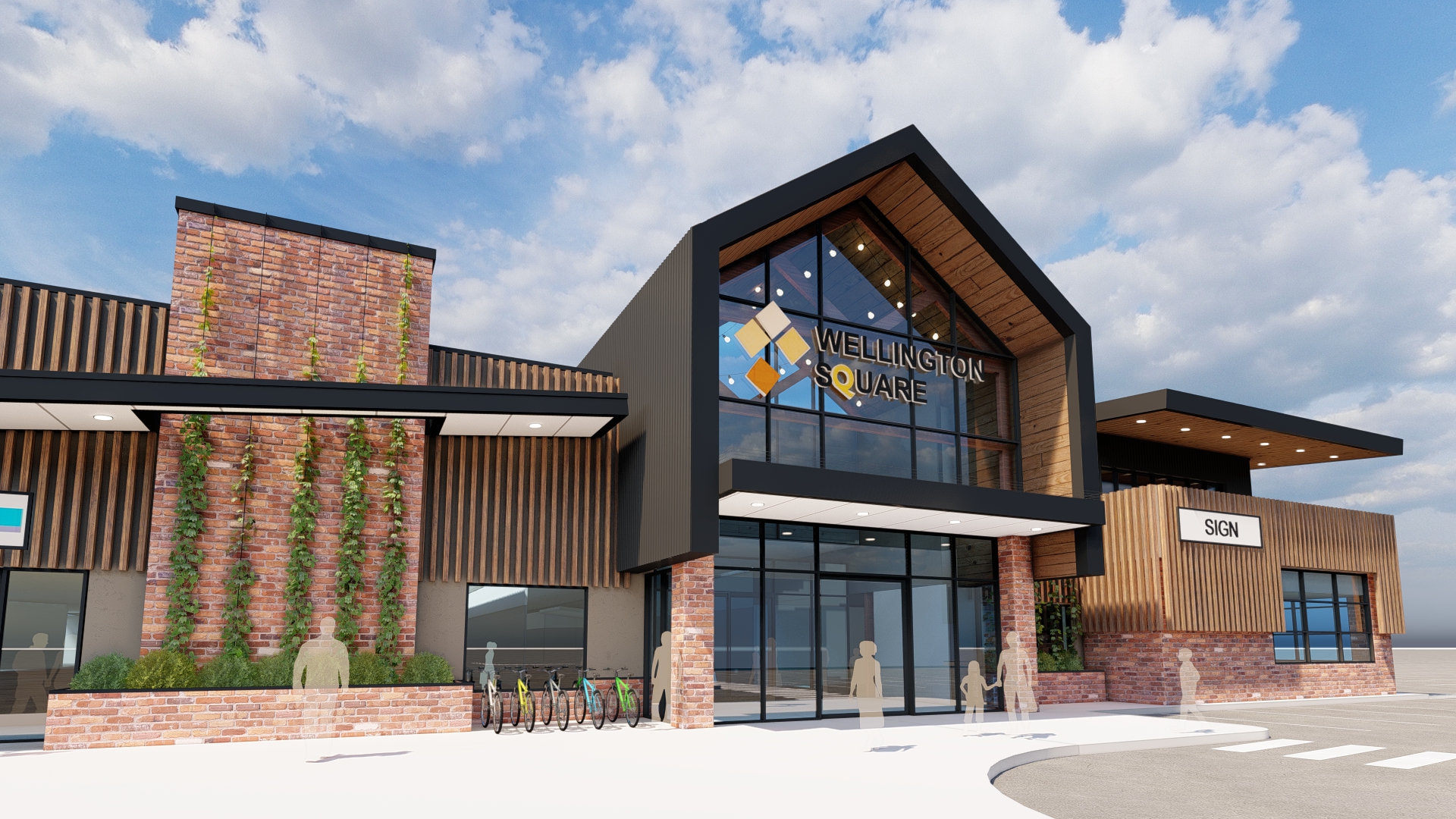 Proposed upgraded facade as part of Wellington Square's expansion.
